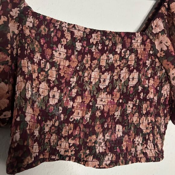 Altar’d State Floral Puff Sleeve Crop Top Skirt Set - Picture 6 of 16